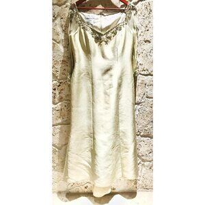 Chic Silk Embroidered Lian Carlo Couture Neiman Marcus Evening Dress Sz12